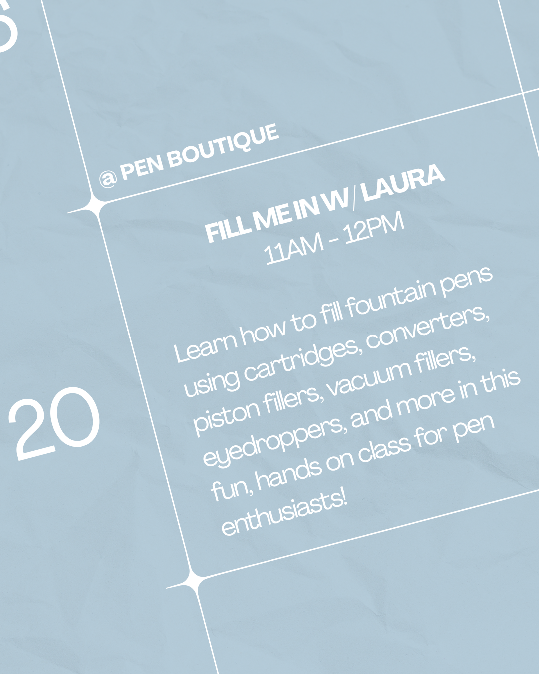 Fill Me In w/ Laura!-Pen Boutique Ltd