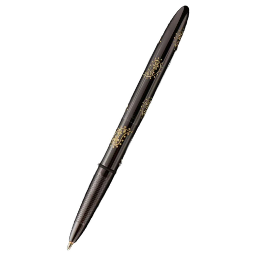Fisher Space Bullet Titanium Nitride - Dark Matte Black (Paisley Design) - Pen Boutique Ltd