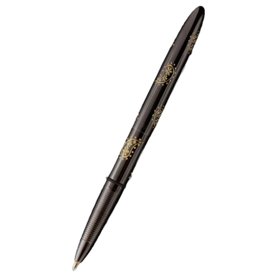 Fisher Space Bullet Titanium Nitride - Dark Matte Black (Paisley Design) - Pen Boutique Ltd
