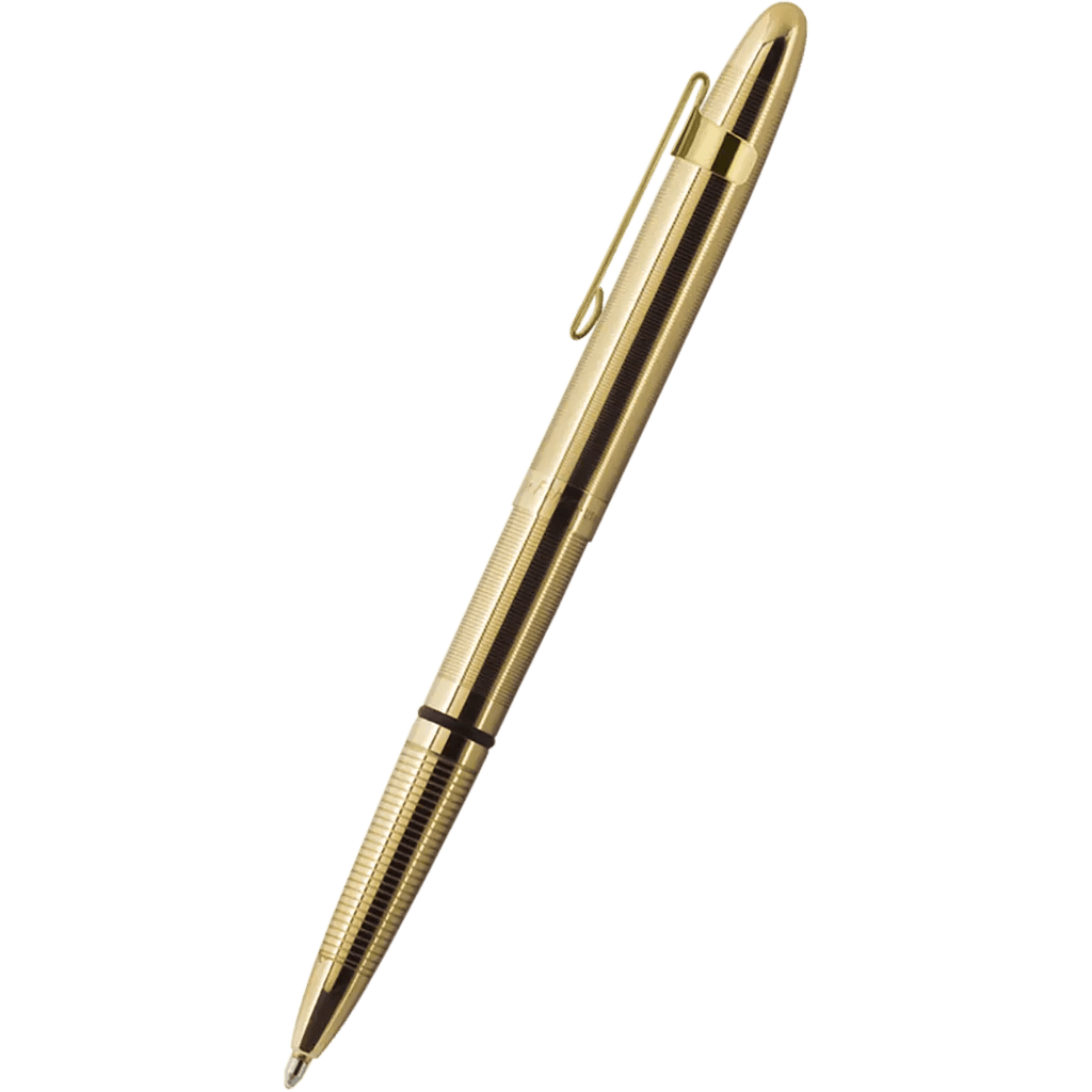 Fisher Space Pen Lacquered Brass with Clip Bullet Ballpoint Pen - Pen Boutique Ltd