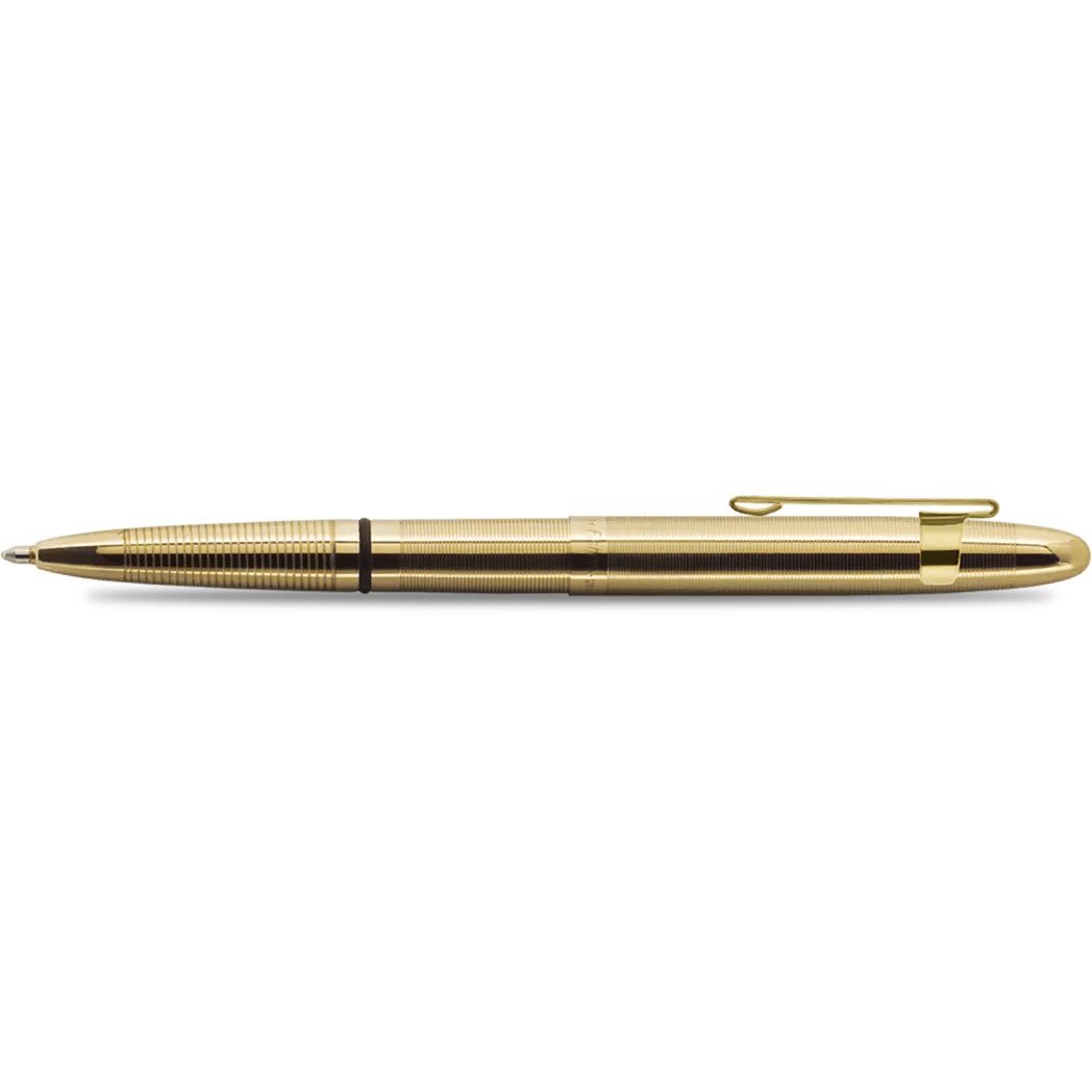 Fisher Space Pen Lacquered Brass with Clip Bullet Ballpoint Pen - Pen Boutique Ltd