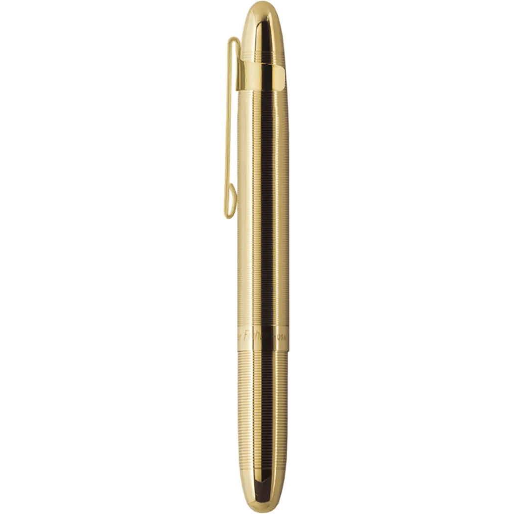Fisher Space Pen Lacquered Brass with Clip Bullet Ballpoint Pen - Pen Boutique Ltd