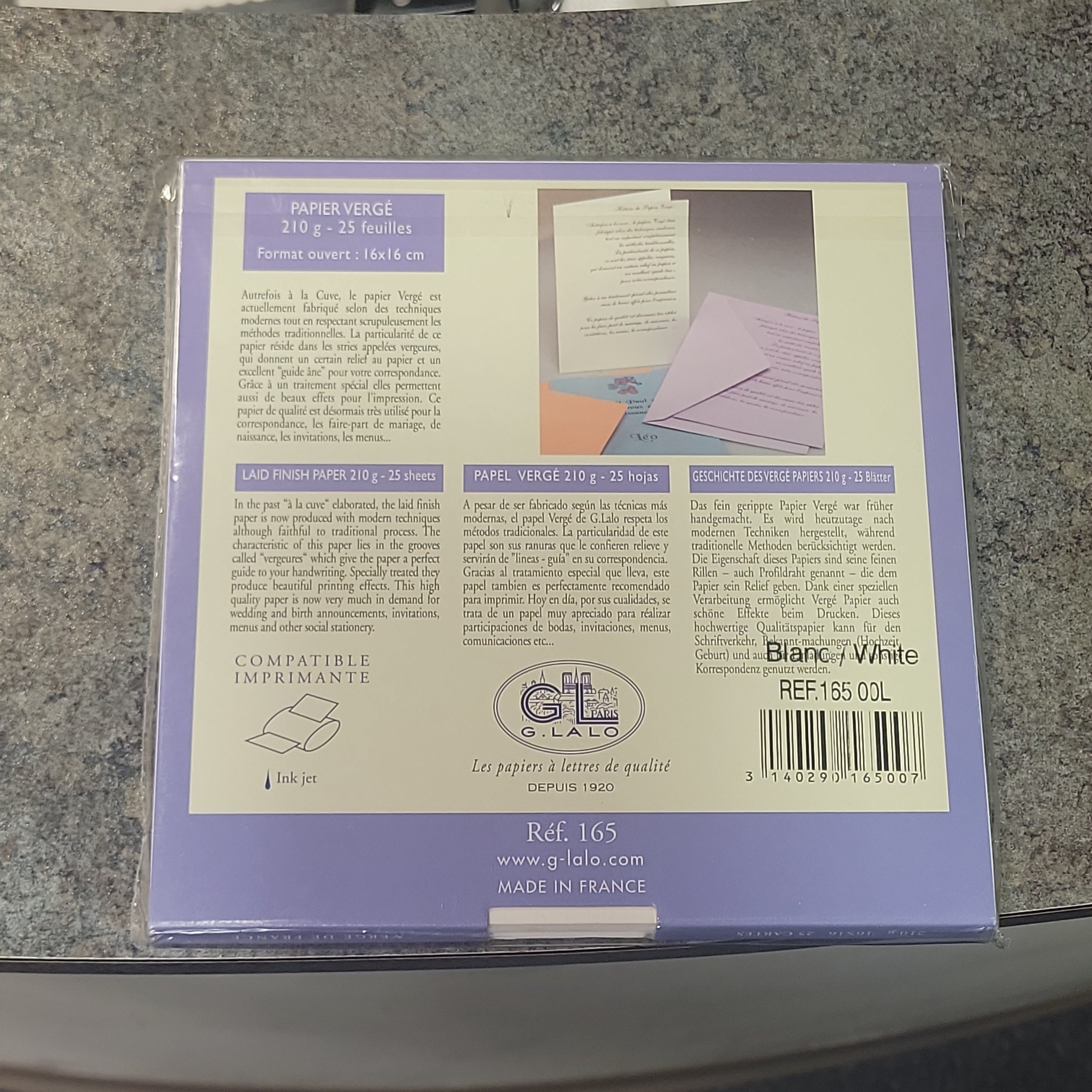 G. Lalo Verge de France Square Cards - Pen Boutique Ltd