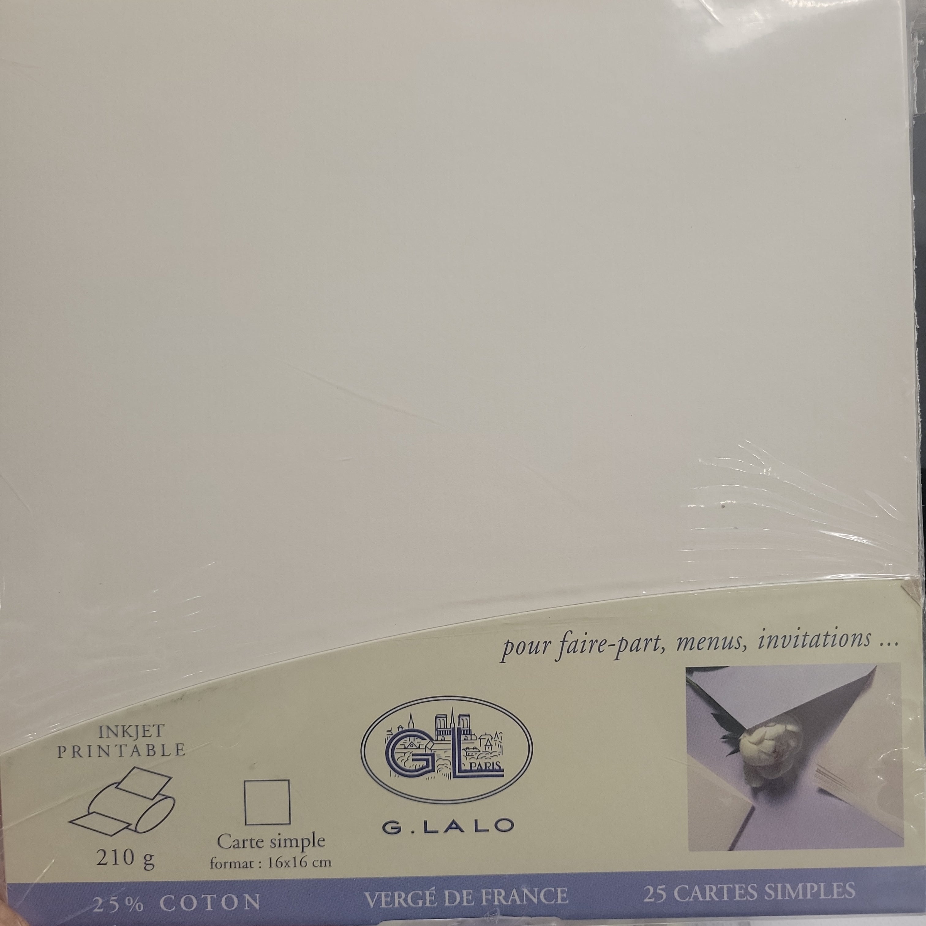 G. Lalo Verge de France Square Cards - Pen Boutique Ltd