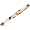 David Oscarson Les Quatre Couleurs w/ Gold Vermeil in Opaque White, Black and Translucent Ruby Red Hard Enamel Rollerball Pen-Pen Boutique Ltd