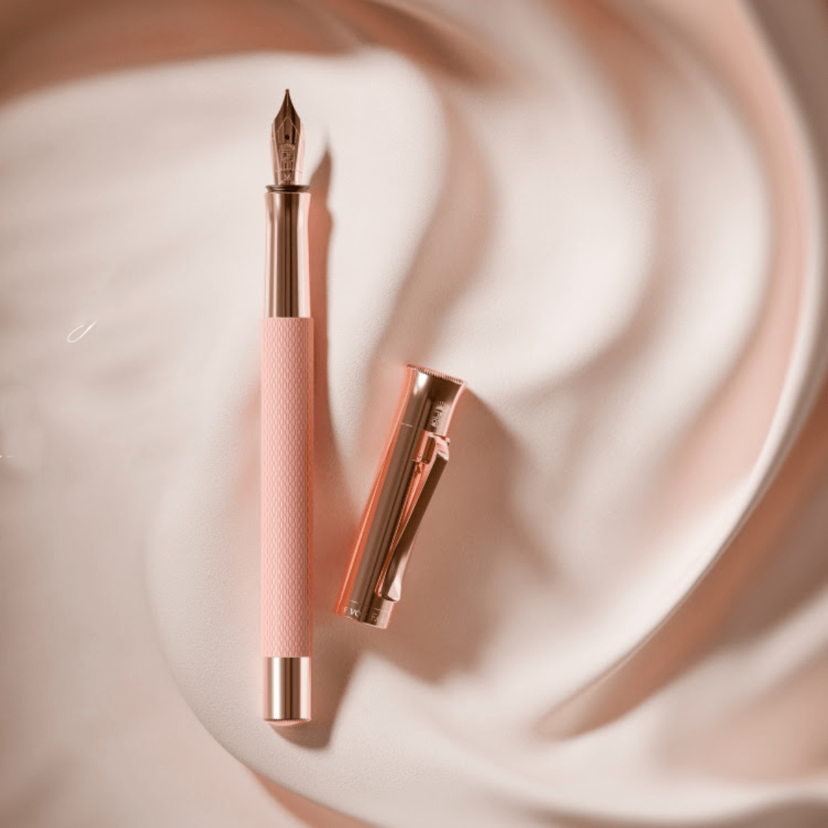 Graf Von Faber - Castell Guilloche Fountain Pen - Rose - Pen Boutique Ltd
