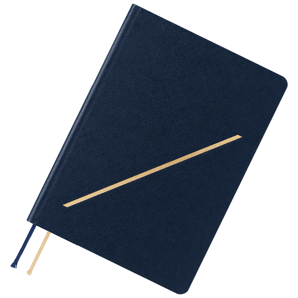 Hobonichi 2027 Light Hard Cover English Book - Slash (Navy) & HON Stamped - A6 (January Start)-Pen Boutique Ltd