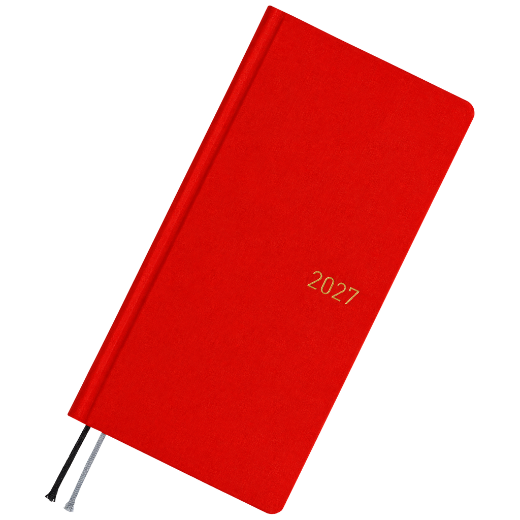 Hobonichi 2027 Light Hardcover Book - Colors: Poppy Red - Tall & Slim (Weeks - Janaury Start)-Pen Boutique Ltd