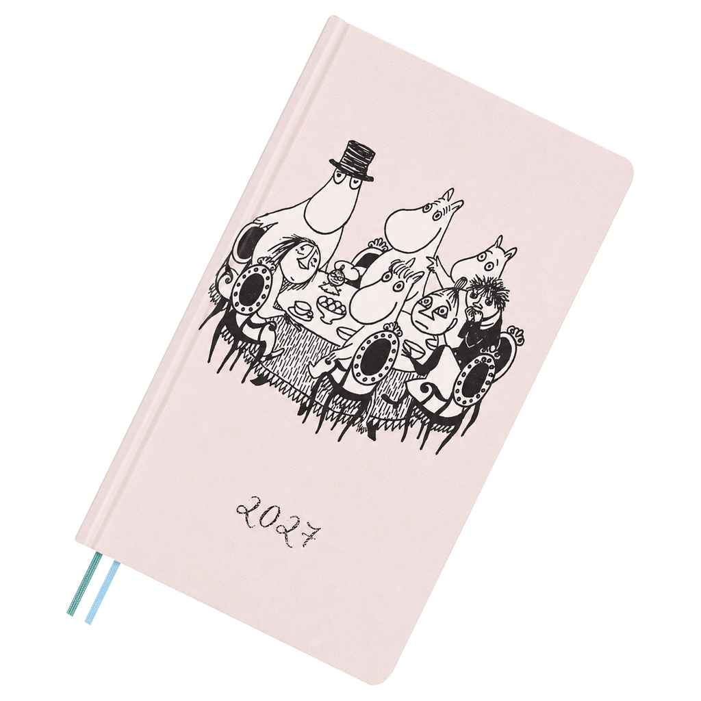 Hobonichi 2027 Light Hardcover Book - Moomin: At the Table - Tall & Slim (Weeks - Janaury Start)-Pen Boutique Ltd