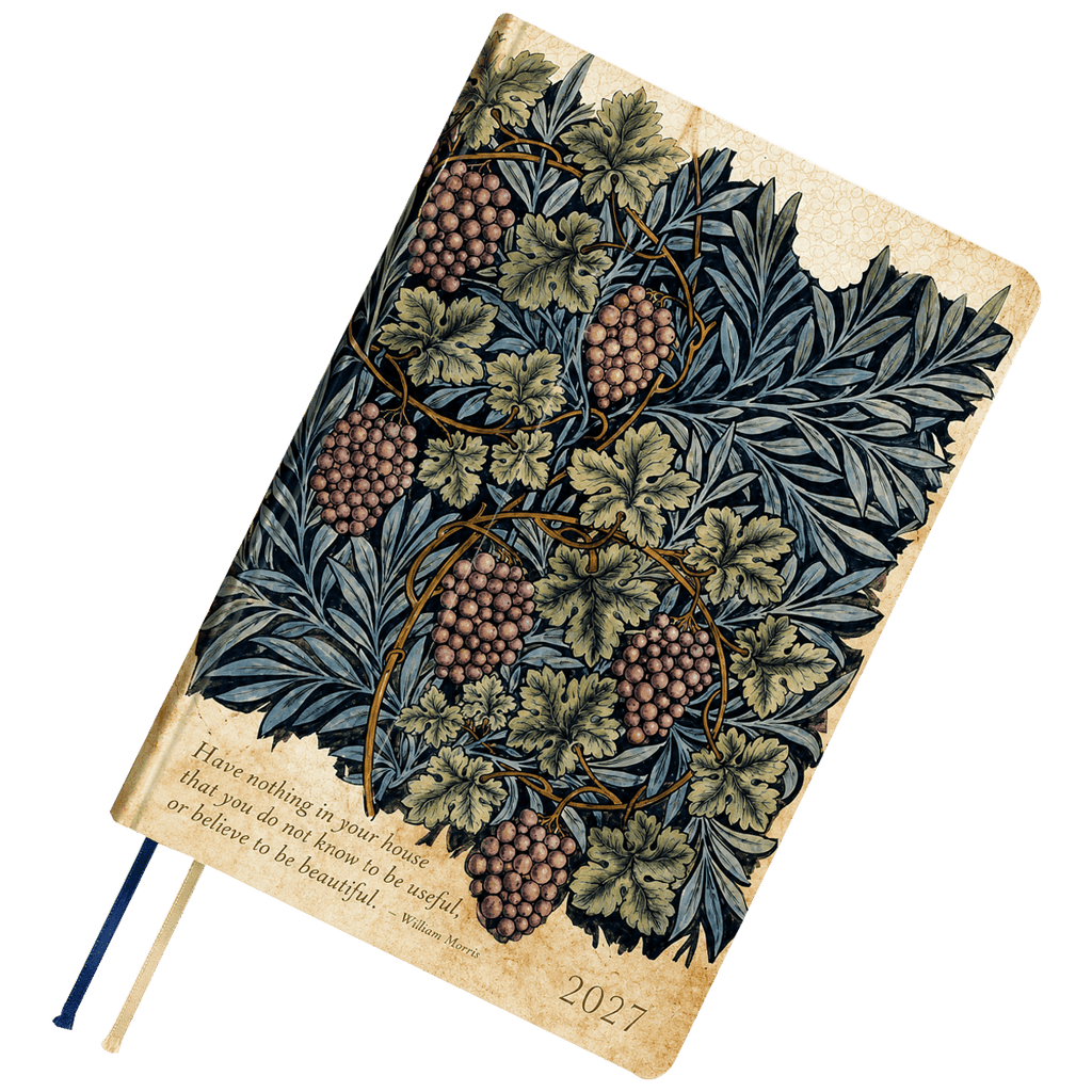 Hobonichi 2027 HON Light Hard Cover English Book - V&A Series: Vine - A6 (January Start) - Pen Boutique Ltd