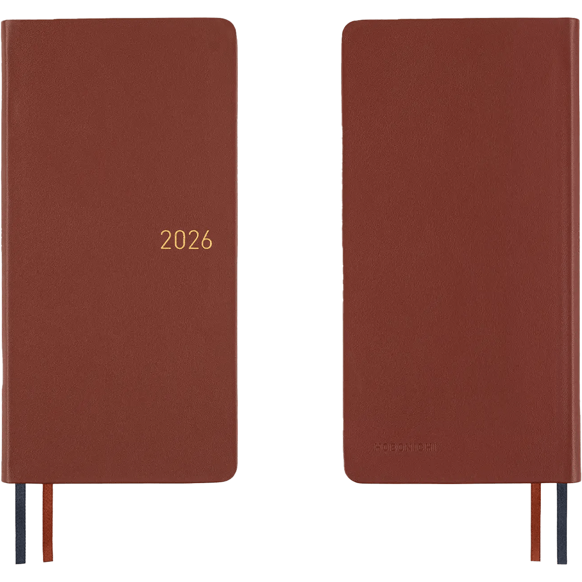 Hobonichi Light Hard Cover Japanese Book - Leather: Wine Brown - Tall & Slim (Weeks - April Start) - Pen Boutique Ltd