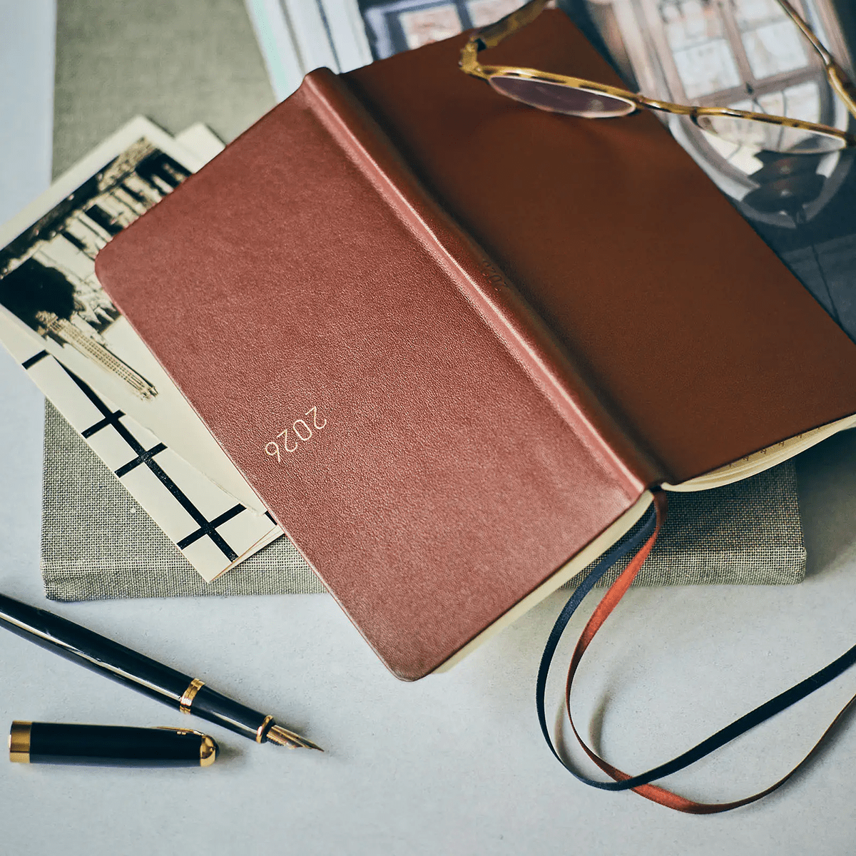Hobonichi Light Hard Cover Japanese Book - Leather: Wine Brown - Tall & Slim (Weeks - April Start) - Pen Boutique Ltd