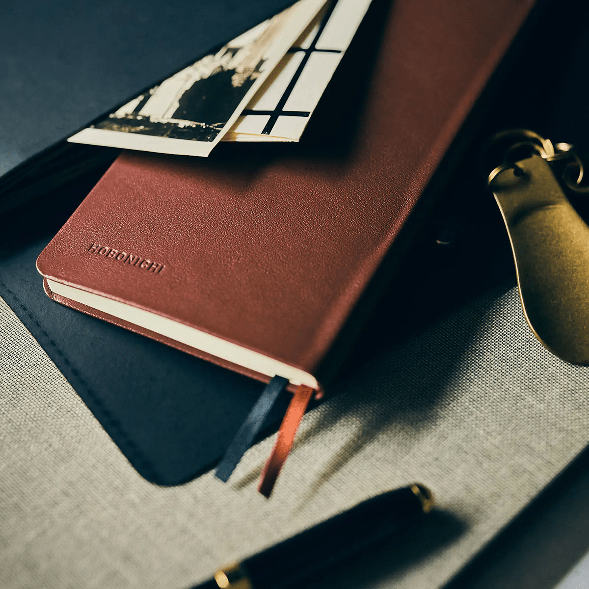 Hobonichi Light Hard Cover Japanese Book - Leather: Wine Brown - Tall & Slim (Weeks - April Start) - Pen Boutique Ltd