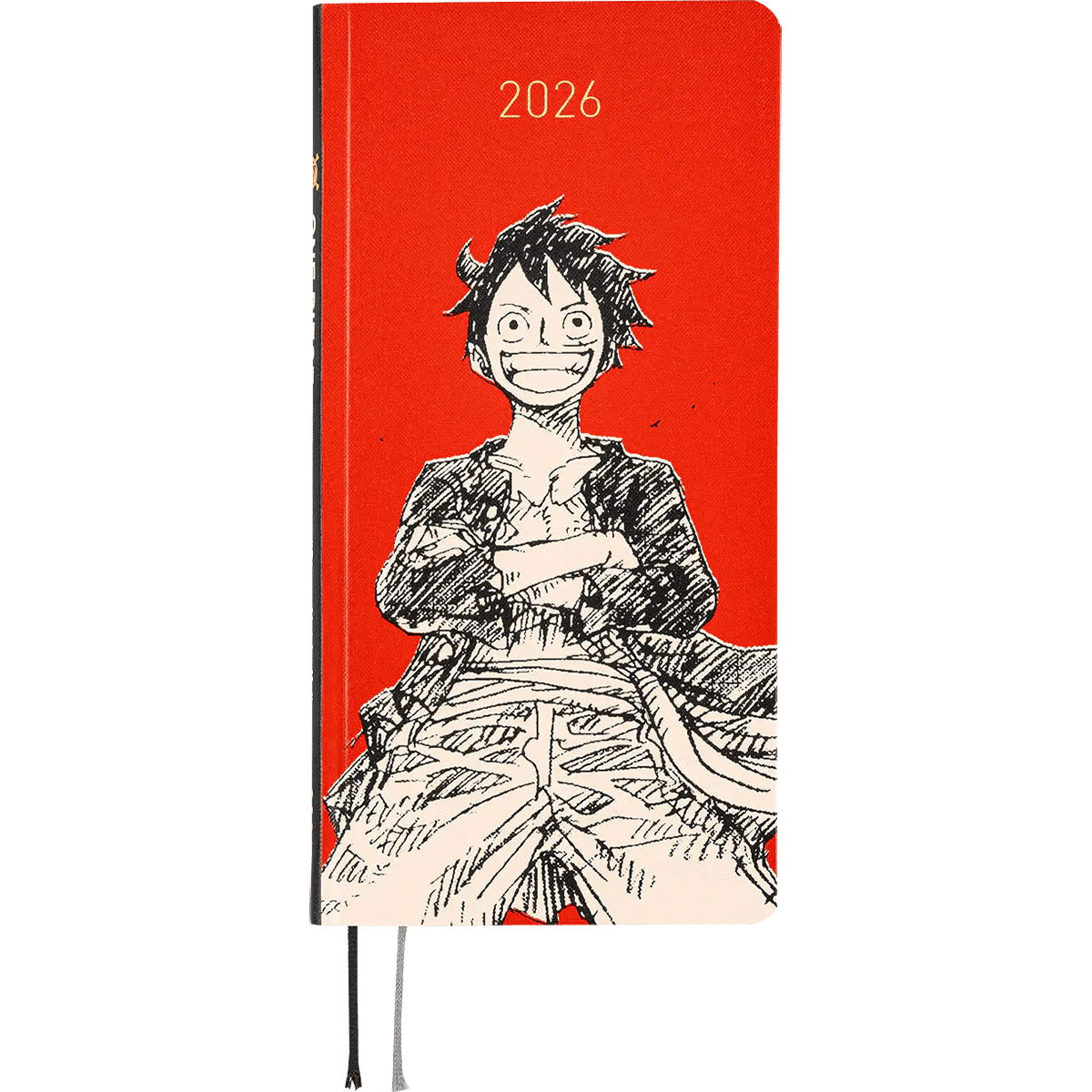 Hobonichi Light Hard Cover Japanese Book - ONE PIECE Magazine: Straw Hat Luffy - Red - Tall & Slim (Weeks - April Start) - Pen Boutique Ltd
