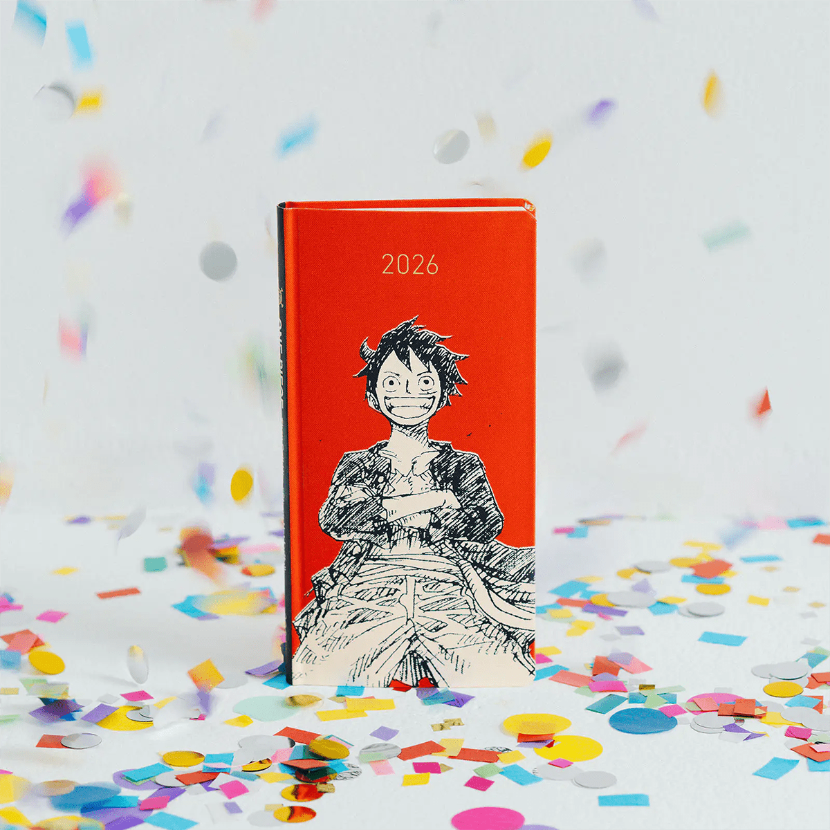 Hobonichi Light Hard Cover Japanese Book - ONE PIECE Magazine: Straw Hat Luffy - Red - Tall & Slim (Weeks - April Start) - Pen Boutique Ltd