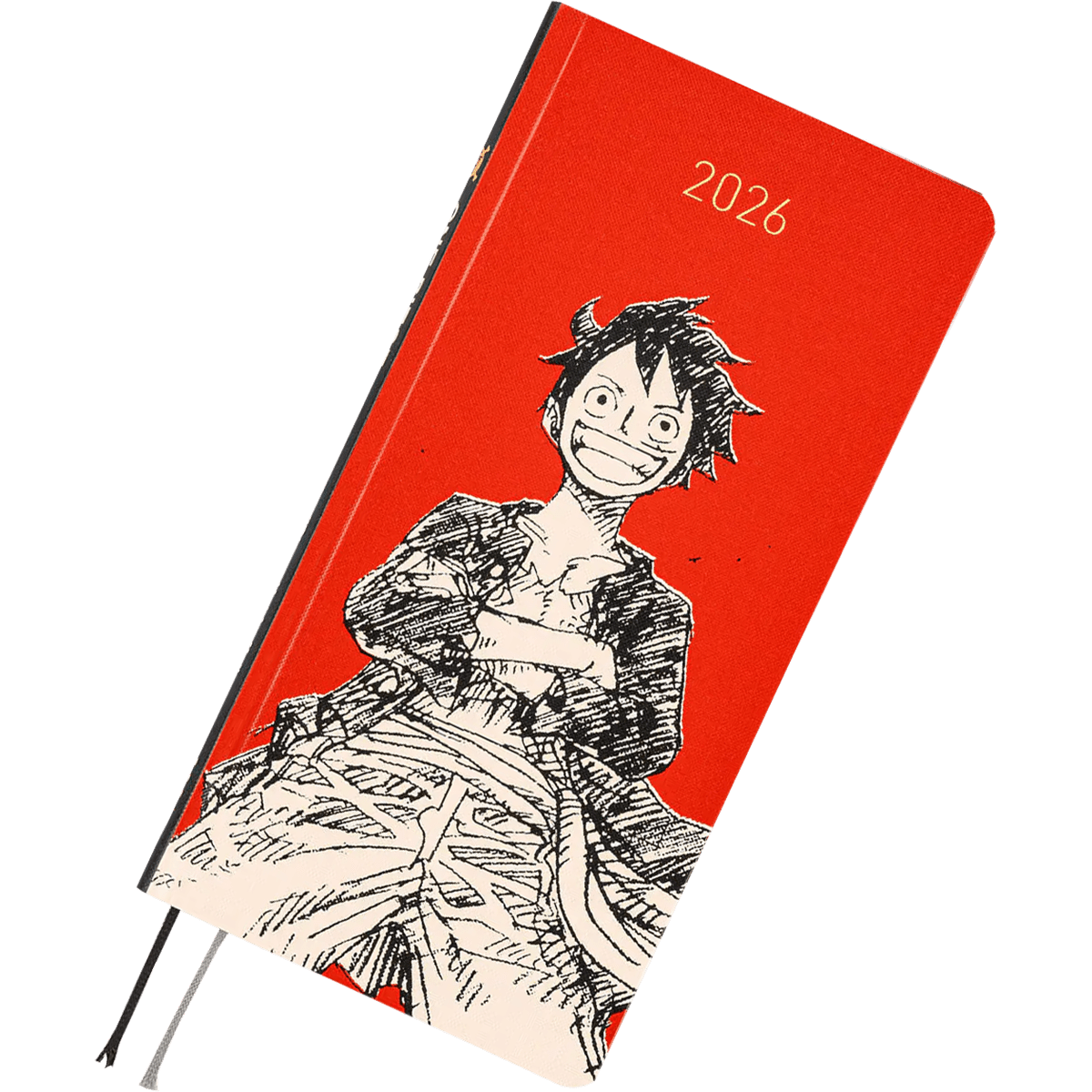 Hobonichi Light Hard Cover Japanese Book - ONE PIECE Magazine: Straw Hat Luffy - Red - Tall & Slim (Weeks - April Start) - Pen Boutique Ltd