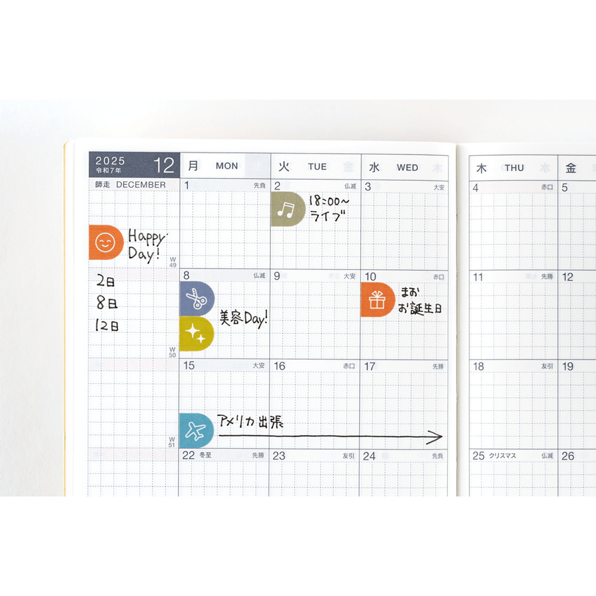 Hobonichi Sticker Set - TSUKI no IRO (Schedule) - Pen Boutique Ltd