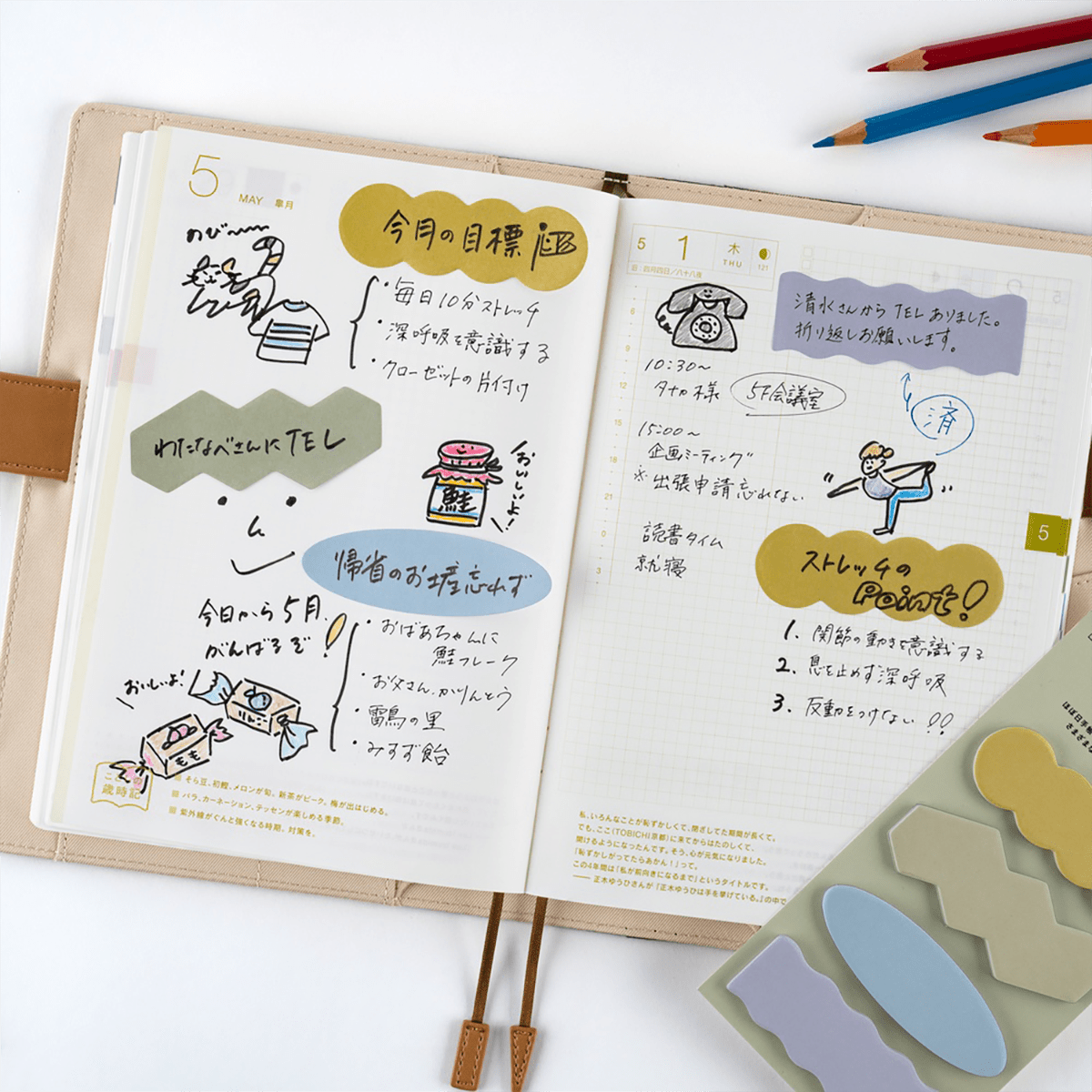 Hobonichi Sticky Notes - TSUKI no IRO (Shape) - Pen Boutique Ltd