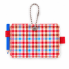 Hobonichi Techo Mini Keychain - Bright Plaid Notebook x Red Pen Loop - Pen Boutique Ltd