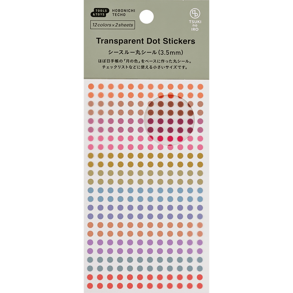 Hobonichi Transparent Dot Stickers - TSUKI no IRO (3.5mm) - Pen Boutique Ltd