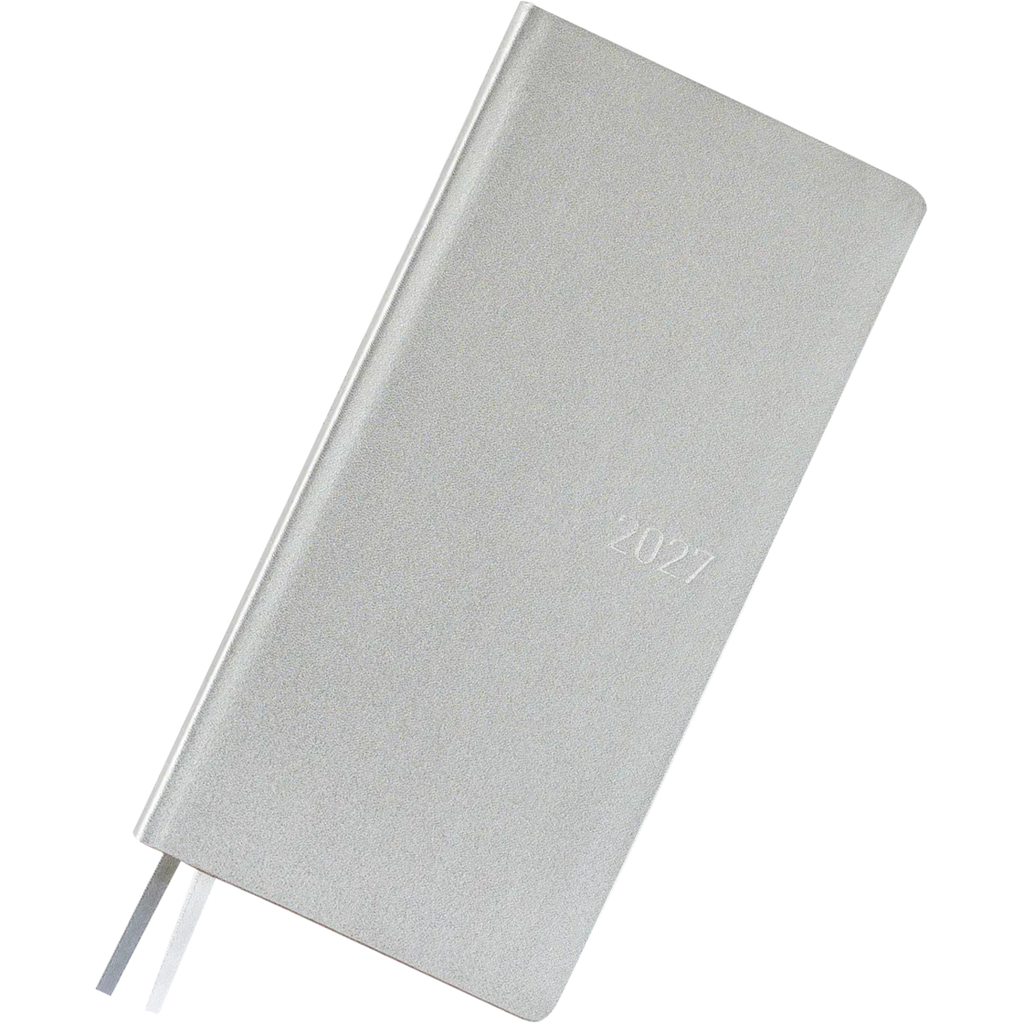 Hobonichi 2027 Light Hardcover English Book - Leather: Noble Silver - Tall & Slim (Weeks - January Start)-Pen Boutique Ltd
