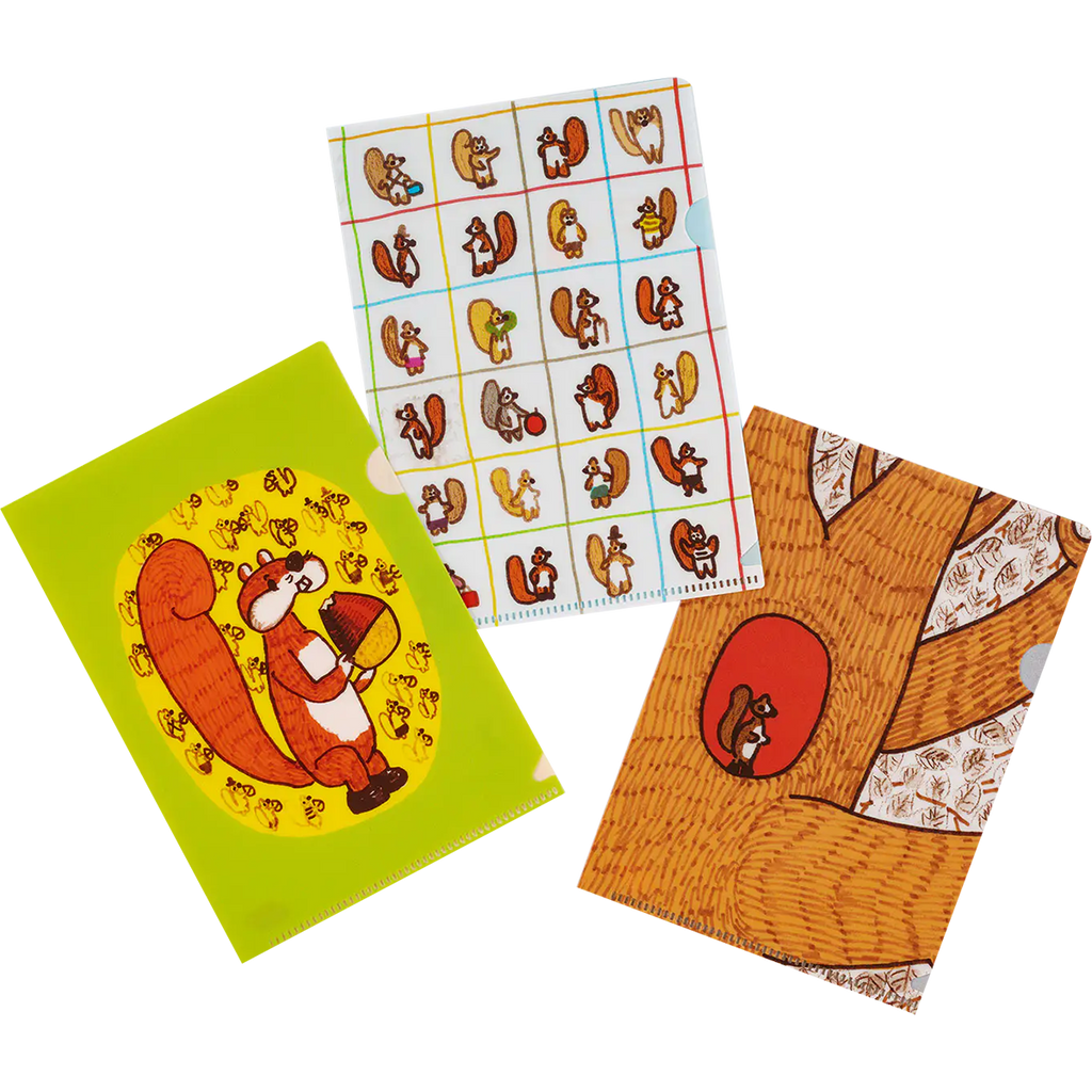 Hobonichi Folder Set - 100%ORANGE: Squirrel’s Moving Day - A6 (Set of 3) - Pen Boutique Ltd