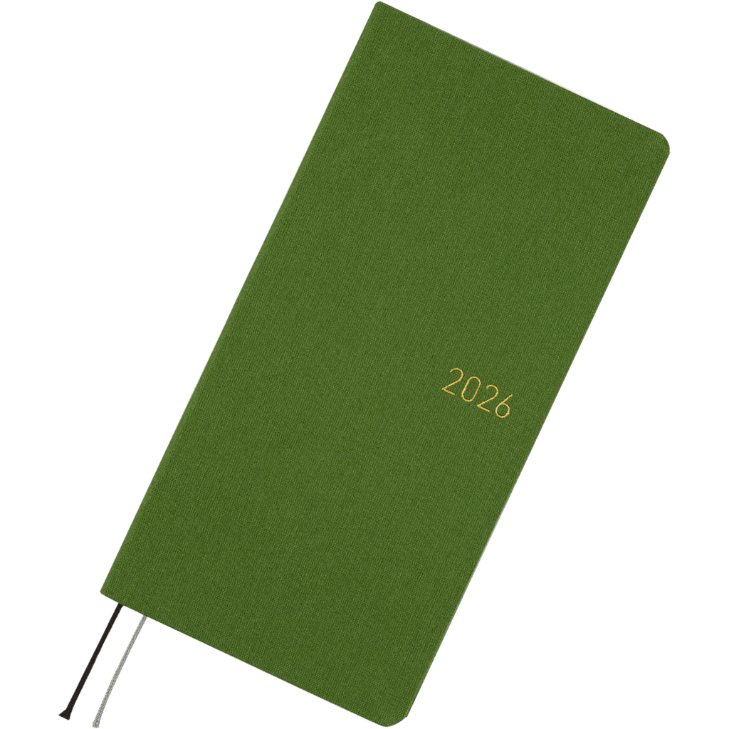 Hobonichi Light Hard Cover Japanese Book - Colors: Antique Green - Tall & Slim (Weeks - April Start) - Pen Boutique Ltd