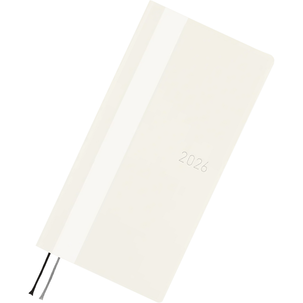 Hobonichi Soft Cover Japanese Book - White Line: Ivory - Tall & Slim (Weeks - April Start) - Pen Boutique Ltd