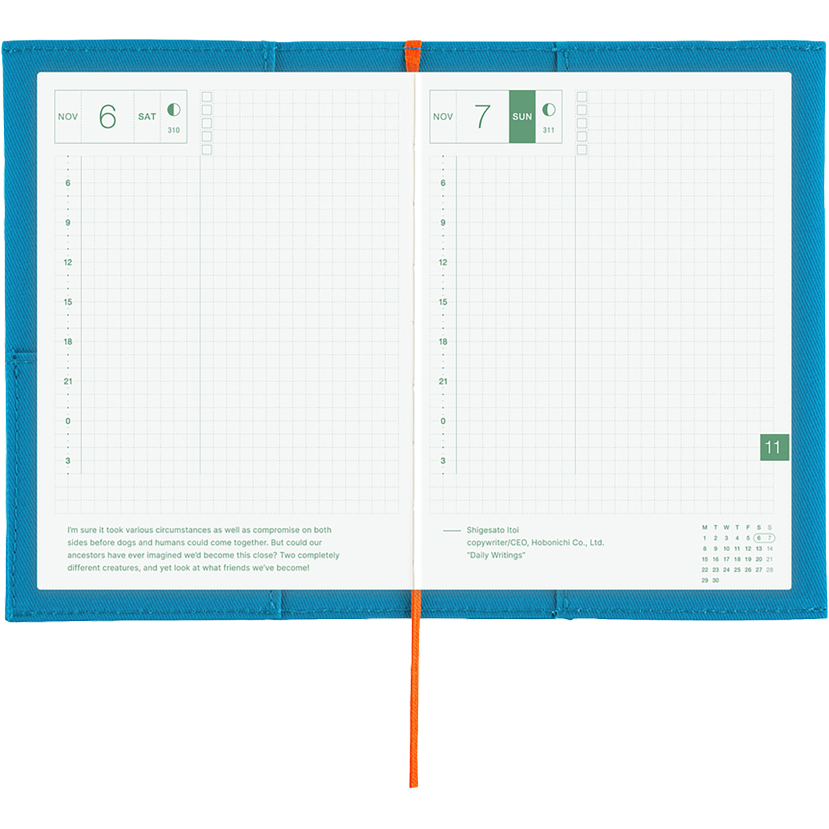 Hobonichi Japanese 2027 Book & Cover - Folio: Ocean Blue - A6-Pen Boutique Ltd