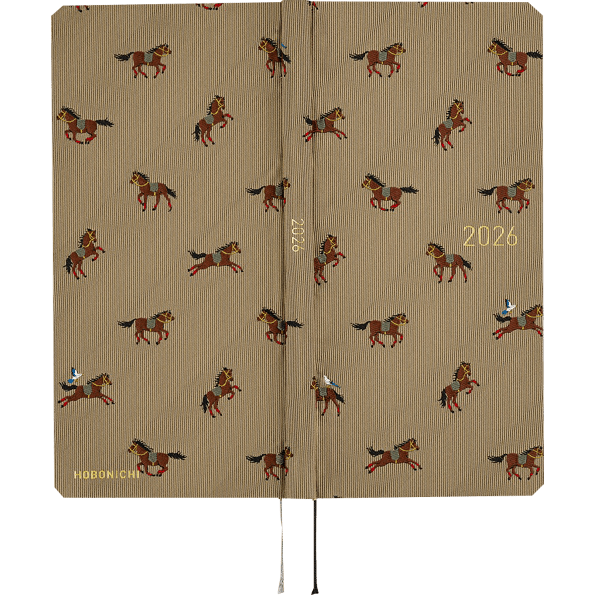 Hobonichi Light Hard Cover Japanese Book - Bow & Tie: Galloping Horses - Tall & Slim (Weeks - April Start) - Pen Boutique Ltd