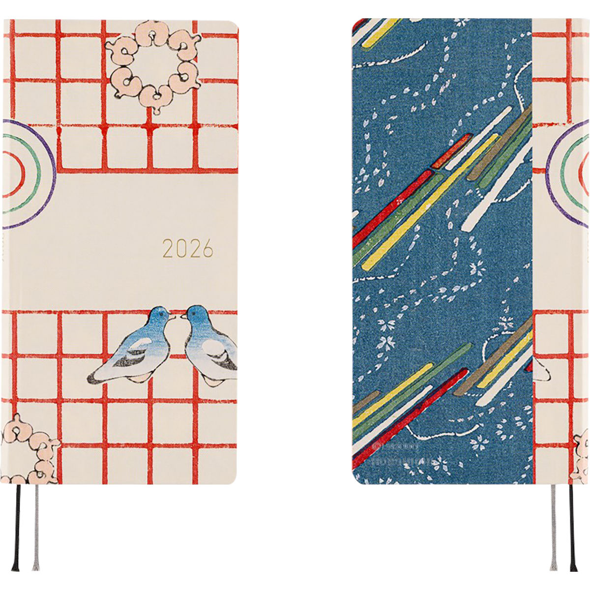 Hobonichi Light Hard Cover Japanese Book - Unsodo Bijutsukai: Blue Pigeons - Tall & Slim (Weeks - April Start) - Pen Boutique Ltd