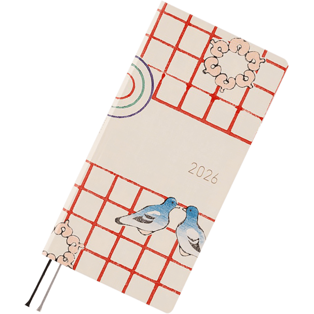Hobonichi Light Hard Cover Japanese Book - Unsodo Bijutsukai: Blue Pigeons - Tall & Slim (Weeks - April Start) - Pen Boutique Ltd