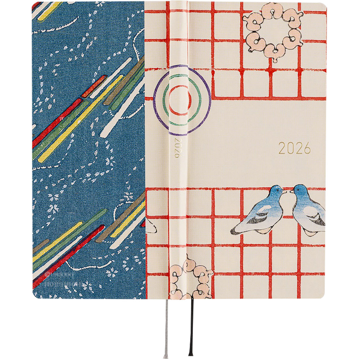 Hobonichi Light Hard Cover Japanese Book - Unsodo Bijutsukai: Blue Pigeons - Tall & Slim (Weeks - April Start) - Pen Boutique Ltd