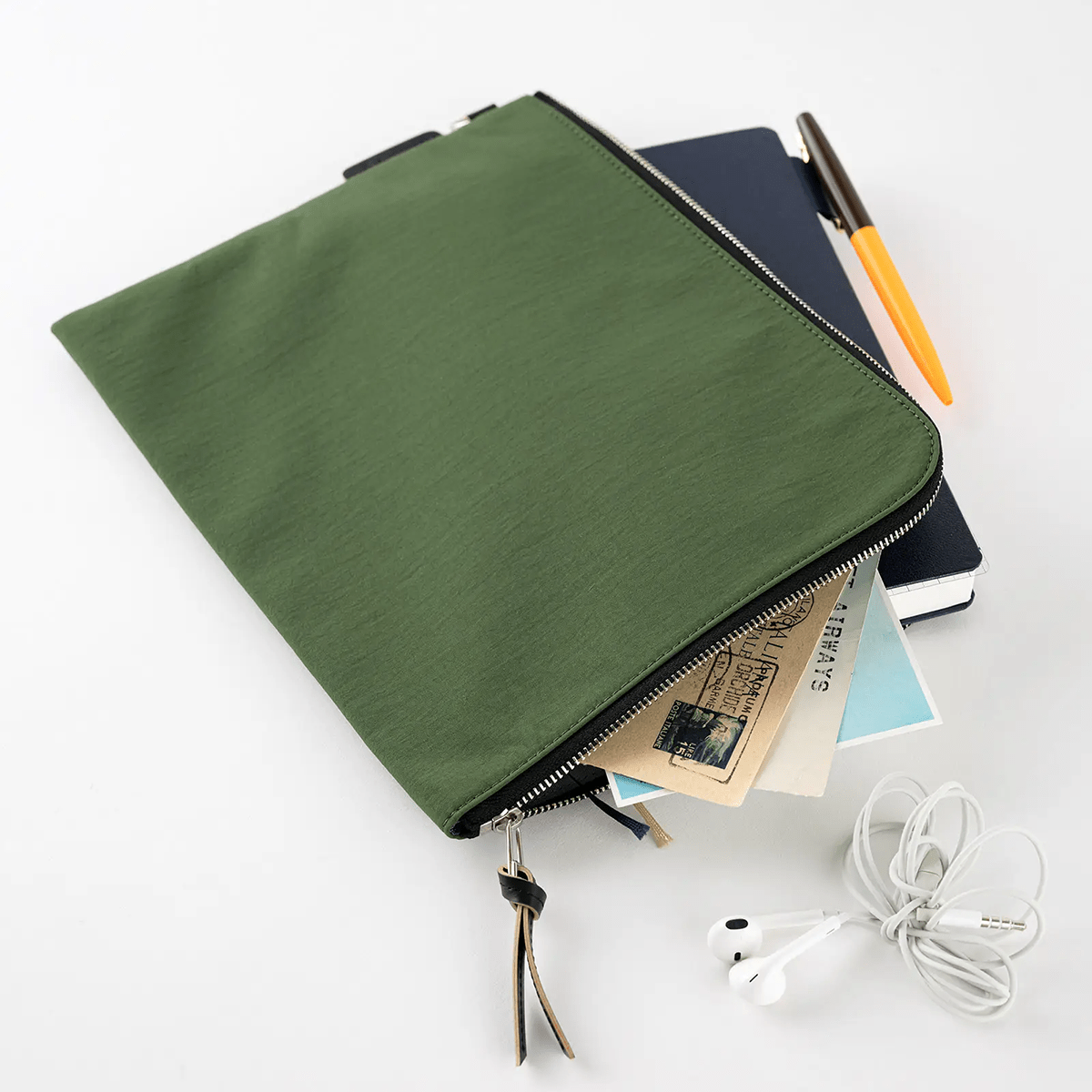 Hobonichi Tragen Flat Pouch - Green - A5 - Pen Boutique Ltd