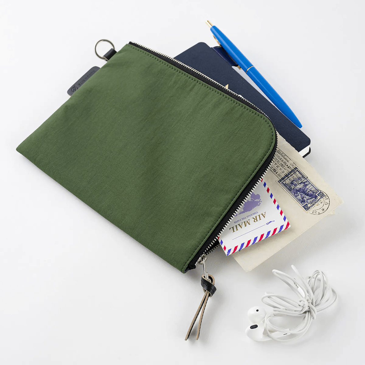 Hobonichi Tragen Flat Pouch - Green - A6 - Pen Boutique Ltd