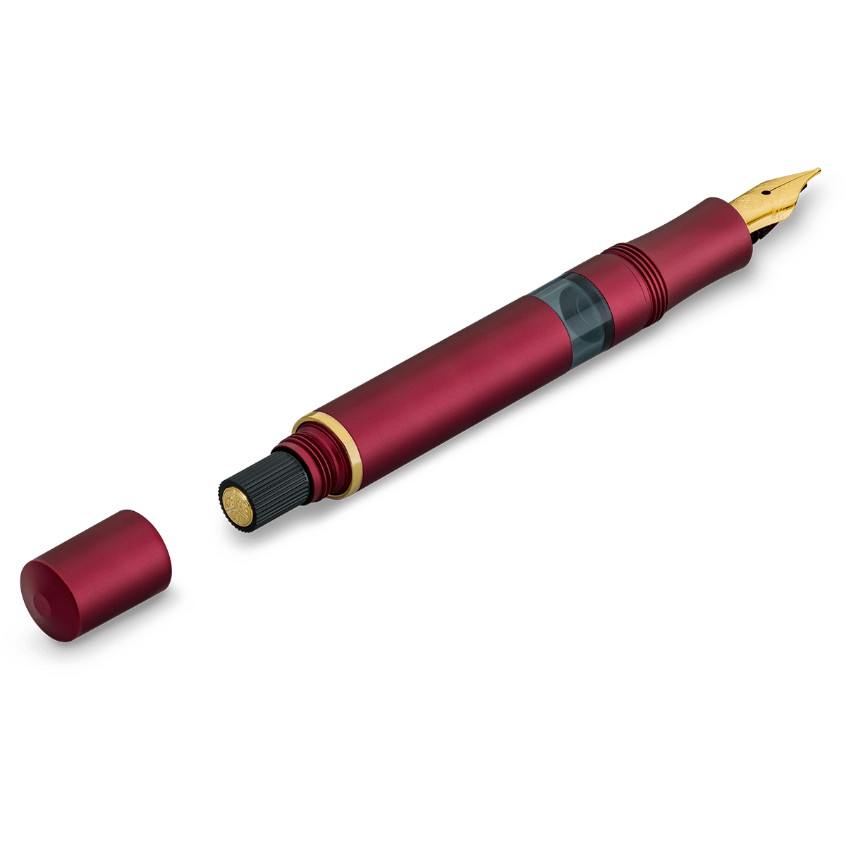 Kaweco Sport Piston Filler Fountain Pen - Solo Bordeaux - Gold Trim - Pen Boutique Ltd