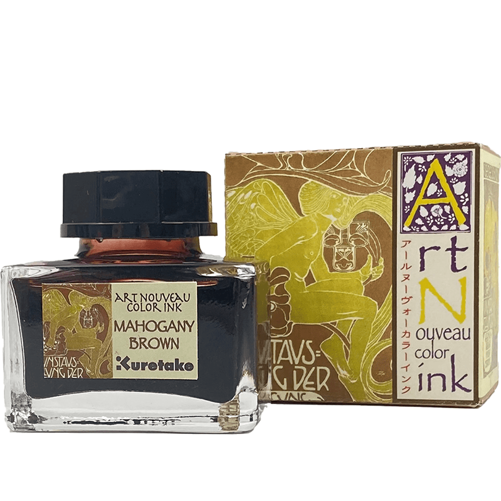 Kuretake Art Nouveau Ink Bottle - Mahogany Brown - Pen Boutique Ltd