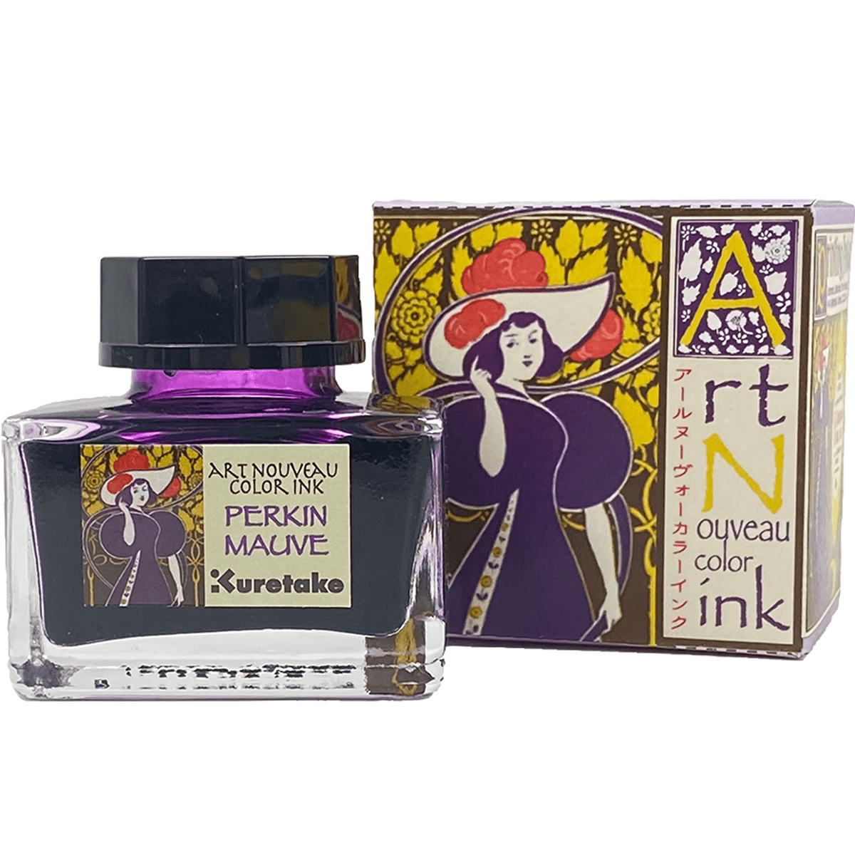 Kuretake Art Nouveau Ink Bottle - Perkin Mauve - Pen Boutique Ltd