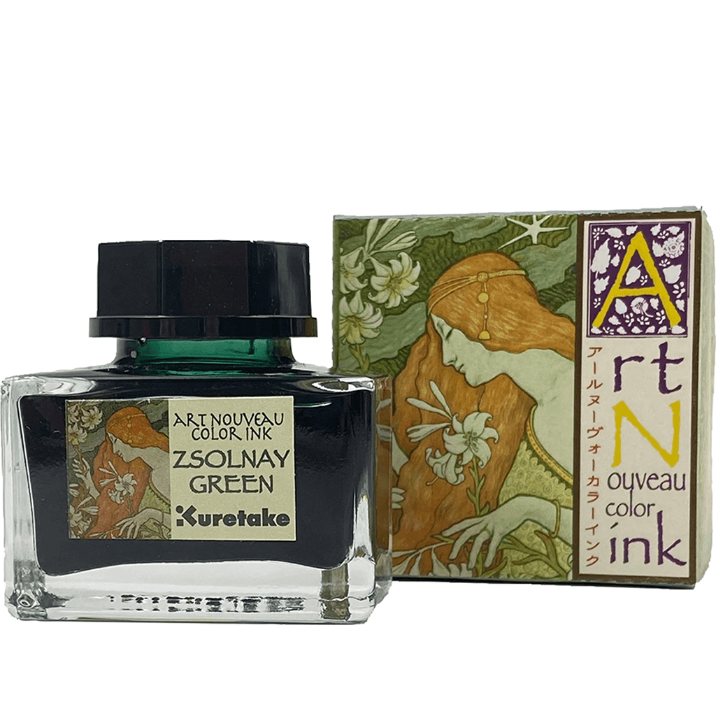 Kuretake Art Nouveau Ink Bottle - Zsolnay Green - Pen Boutique Ltd