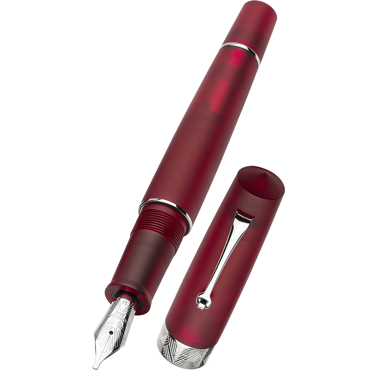 Leonardo Momento Zero Fountain Pen - Pura Frosted Red - Pen Boutique Ltd
