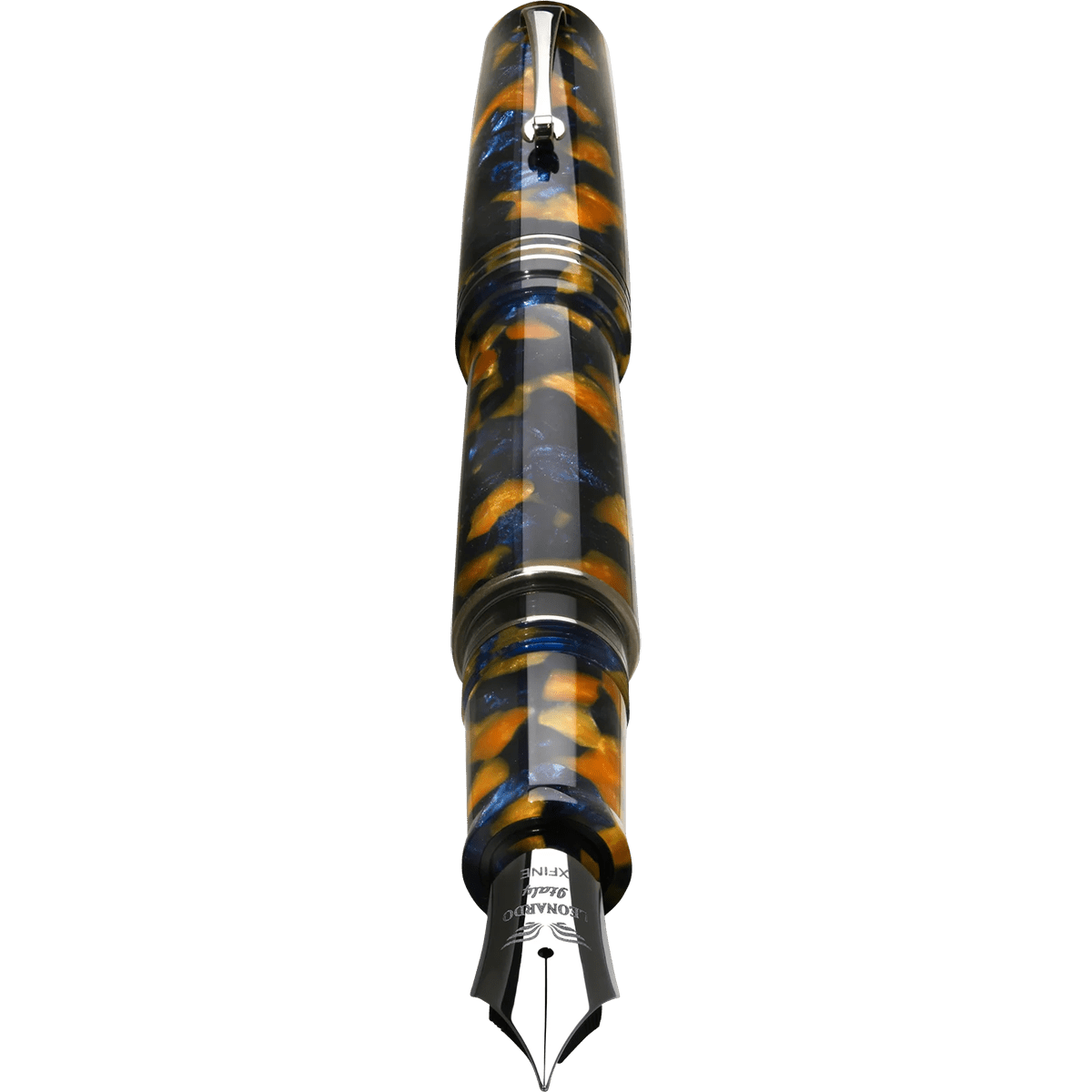 Leonardo Momento Zero Grande 2.0 Fountain Pen - Crepuscolo Marino - Chrome Trim - 8 Steel Nib - Pen Boutique Ltd
