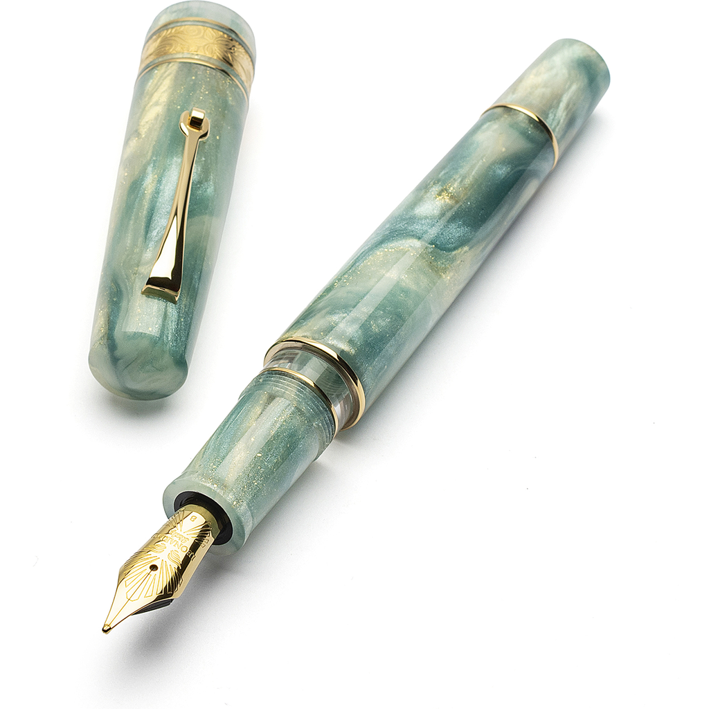 Leonardo Momento Zero Grande 2.0 Fountain Pen - The Power of Flower - Ortensia - Gold Trim (Limited Edition) - Pen Boutique Ltd