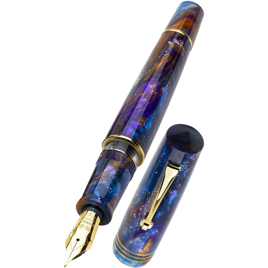 Leonardo Momento Zero Grande 2.0 Fountain Pen - Universe - Gold Trim (Limited Edition) - Pen Boutique Ltd
