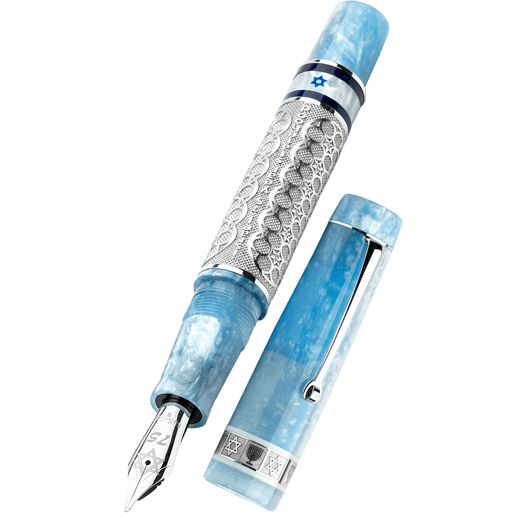 Leonardo Israel 75 Years Fountain Pen - Chai 1ks - Silver Trim (Numbered Limited Edition) - Pen Boutique Ltd