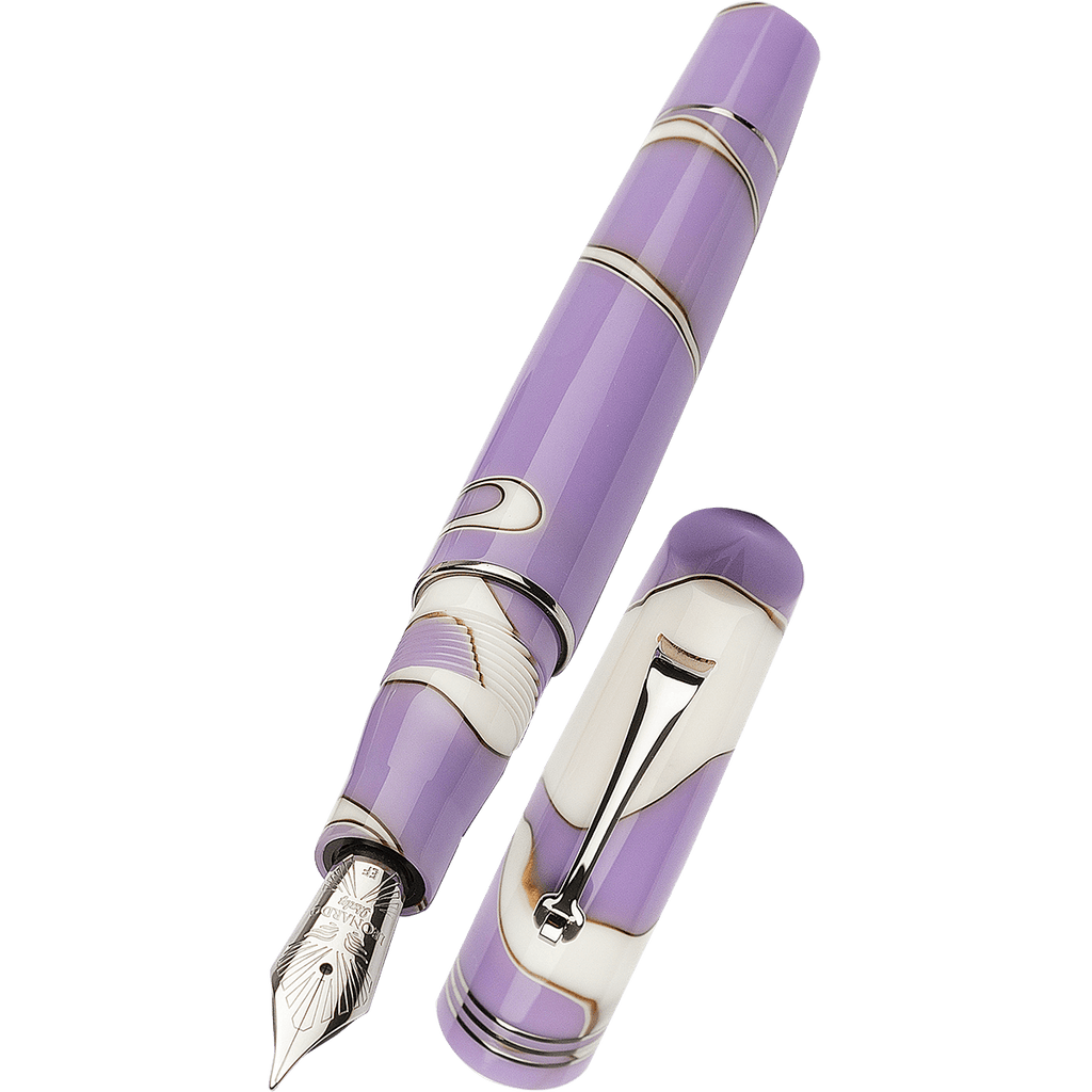 Leonardo Momento Zero Fountain Pen - Nuvola Lilac - Silver Trim - Steel Nib (Numbered Edition) - Pen Boutique Ltd