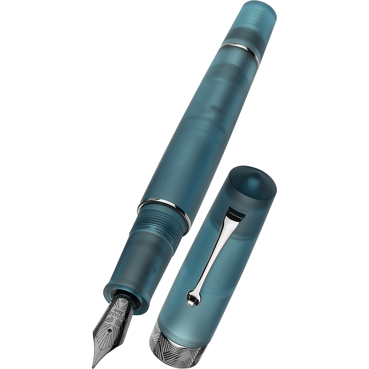 Leonardo Momento Zero Fountain Pen - Pura Frosted Petrol - Pen Boutique Ltd