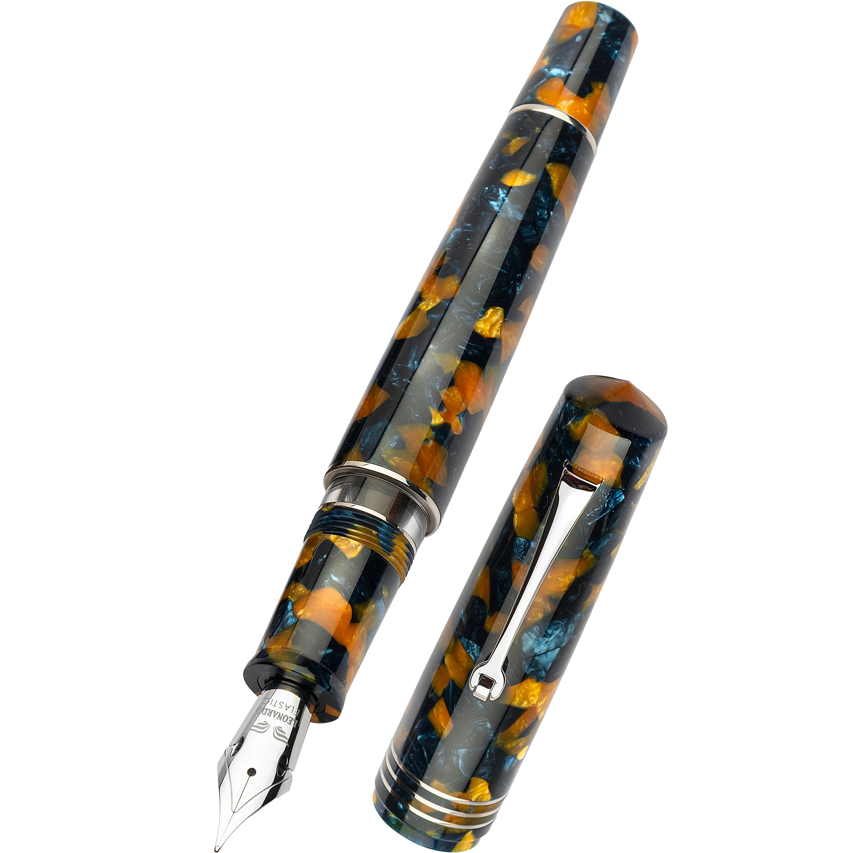 Leonardo Momento Zero Grande 2.0 Fountain Pen - Crepuscolo - Silver Trim