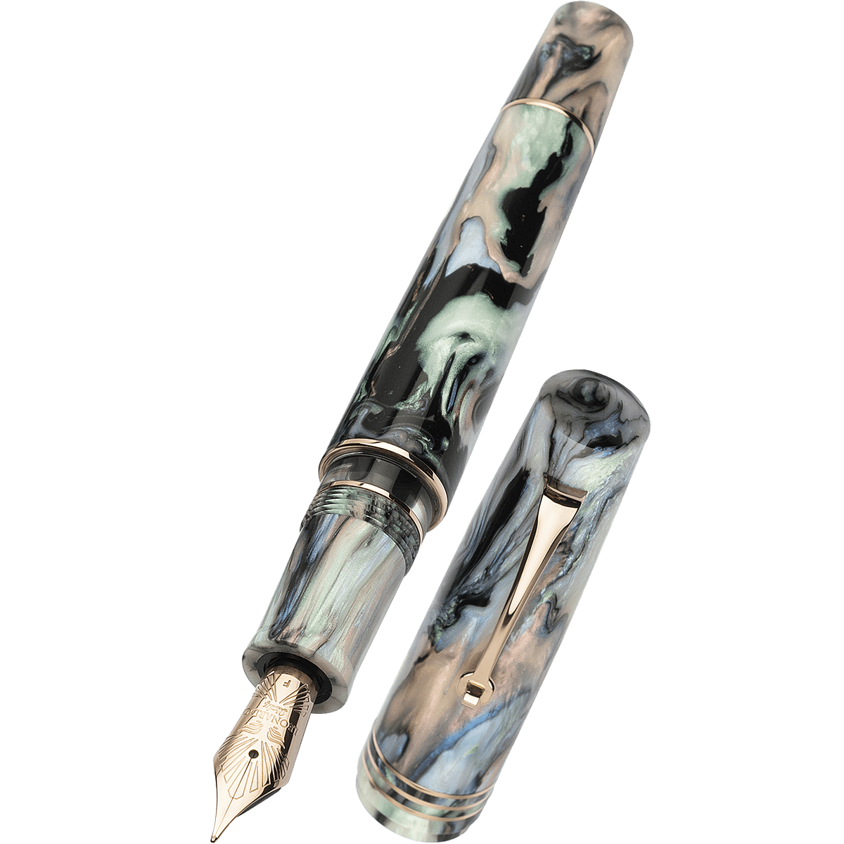 Leonardo Momento Zero Grande 2.0 Fountain Pen - The Power of Flower - Dalia Eveline - Rose Gold Trim (Limited Edition) - Pen Boutique Ltd