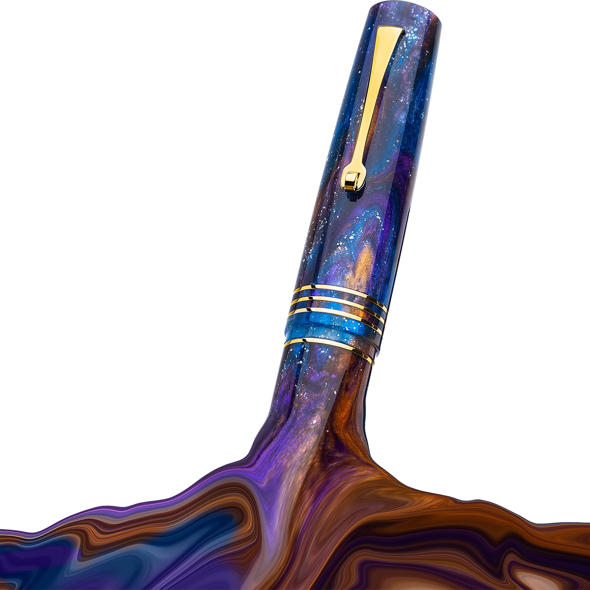 Leonardo Momento Zero Grande 2.0 Fountain Pen - Universe - Gold Trim (Limited Edition) - Pen Boutique Ltd