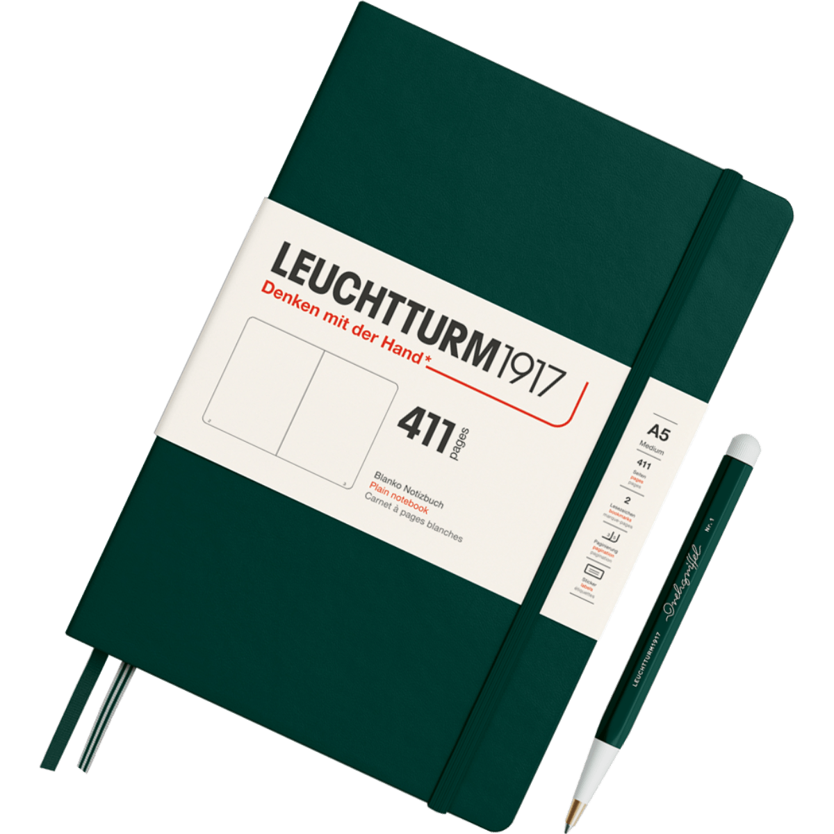 Leuchtturm 1917 411 Hardcover Notebook - A5 - Plain - Pen Boutique Ltd
